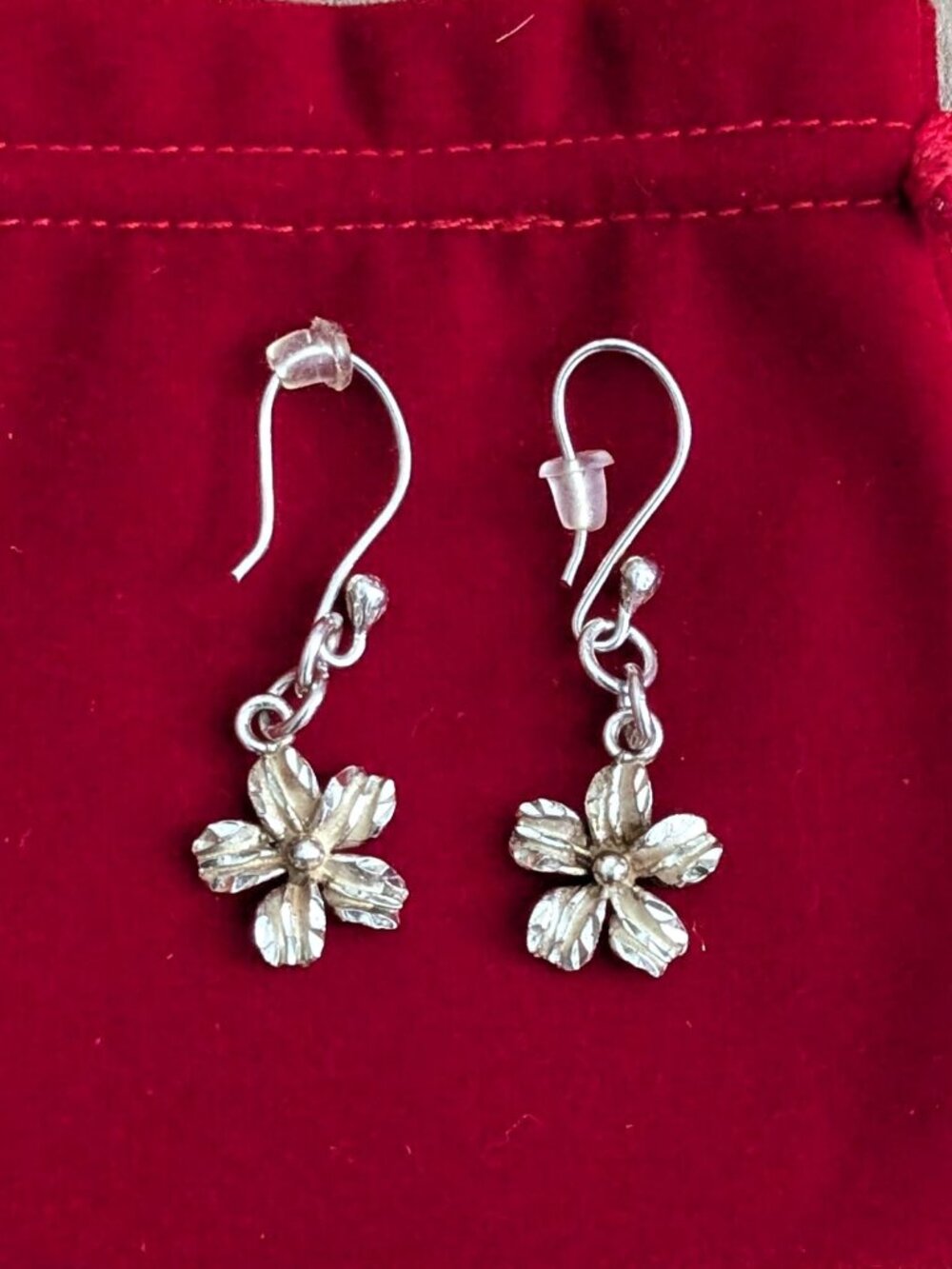 Silver Flower Earrings